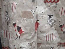 Load image into Gallery viewer, Red &amp; White sheep design, lined &amp;I/L, 3977b

