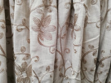 Load image into Gallery viewer, Cream b/g with beige embroidered flower pattern lined 3990a
