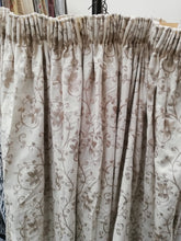 Load image into Gallery viewer, Cream b/g with beige embroidered flower pattern lined 3990a
