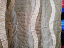 Load image into Gallery viewer, Olive green sateen with wavy vertical pattern, SINGLE, lined, goblet heading 3992a
