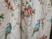 Load image into Gallery viewer, White b/g with blue parrots &amp; pink florals, lined &amp; I/L, 3998a
