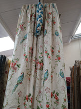Load image into Gallery viewer, White b/g with blue parrots &amp; pink florals, lined &amp; I/L, 3998a
