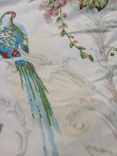 Load image into Gallery viewer, White b/g with blue parrots &amp; pink florals, lined &amp; I/L, 3998a
