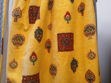 Load image into Gallery viewer, Bright yellow background with red motifs, lined &amp; I/L, 4002a
