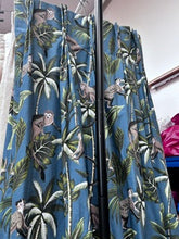 Load image into Gallery viewer, Blue b/g with Monkey's &amp; Palm Trees, Lined, Pinch Pleat, 4012a
