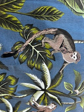 Load image into Gallery viewer, Blue b/g with Monkey's &amp; Palm Trees, Lined, Pinch Pleat, 4012a
