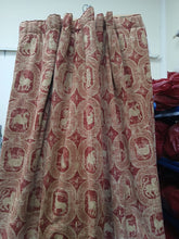 Load image into Gallery viewer, Red &amp; Cream animal motif, lined &amp; I/L, 4017
