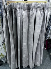 Load image into Gallery viewer, Taupe Linen with cream embroidered pattern, lined, Pencil Pleat, 4018b
