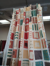 Load image into Gallery viewer, Cream with multi coloured square design, lined &amp; I/L, 3919c
