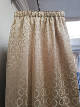 Load image into Gallery viewer, Gold b/g with golden threaded circular pattern, Lined &amp; I/L, pencil pleat 3986b

